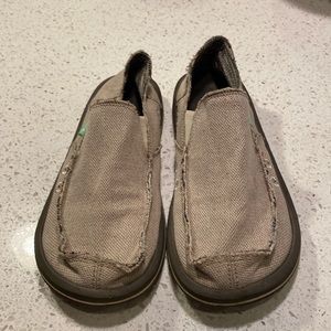 Sanuk Tweed tan loafers men’s 11